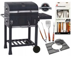 Jamestown Jaxon Koolgrill met Gietijzeren Rooster & Landmann Accessoires