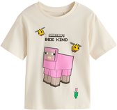 Next - Meisjes - Oversized T-shirt met Minecraft-print - Crème