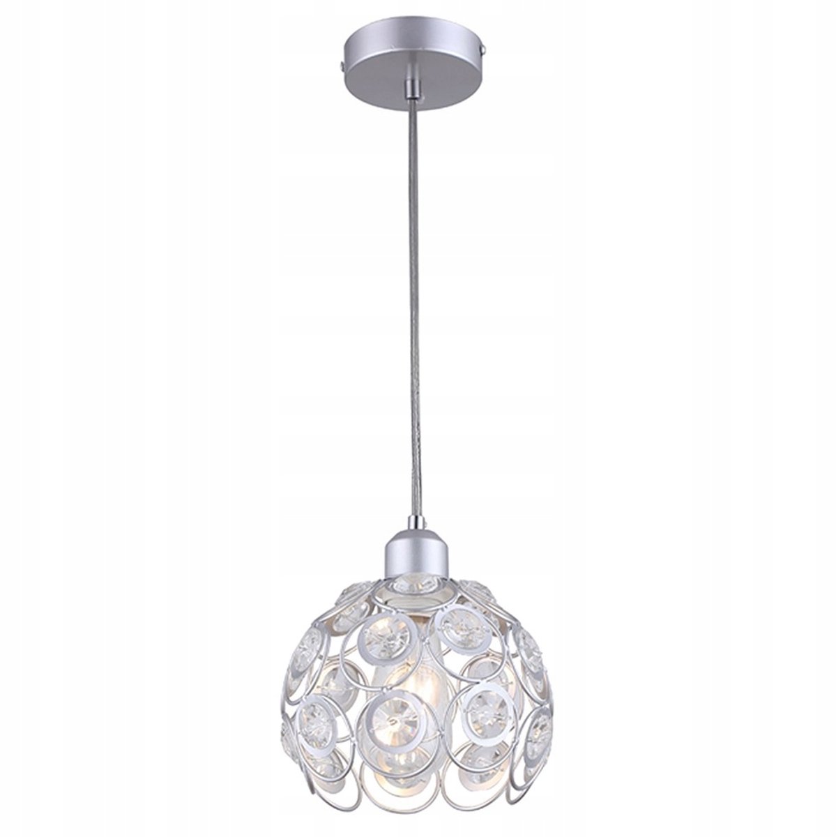 Florence Hanglamp Kristal E27 Mat Zilver Ø18cm