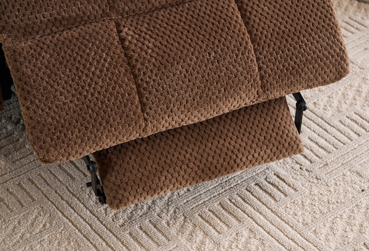 MODENUIT Relaxfauteuil 91 cm - 2 Motoren Met Sta-opfunctie En Massage - Voor Woonkamer - Flanel - Bruin – foto 6