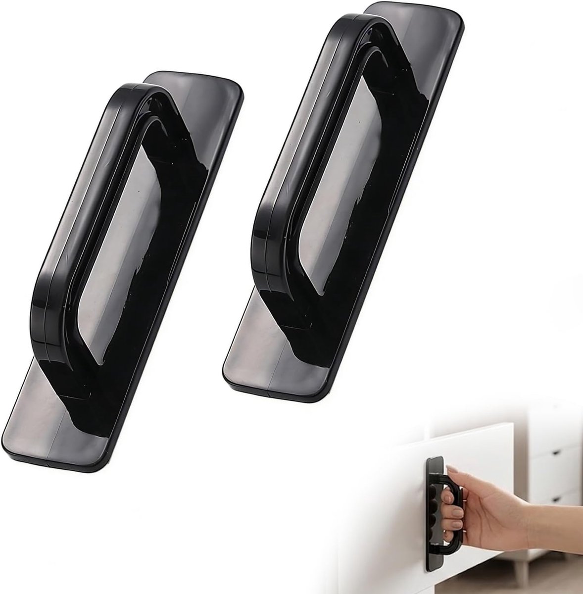 2 stuks zelfklevende grepen - 100mm koelkastgreep zelfklevend - deurgreep zelfklevend - balkongreep - terrasdeurgreep buiten - kastgrepen om te lijmen - voor meubels - kasten - ramen - sch
