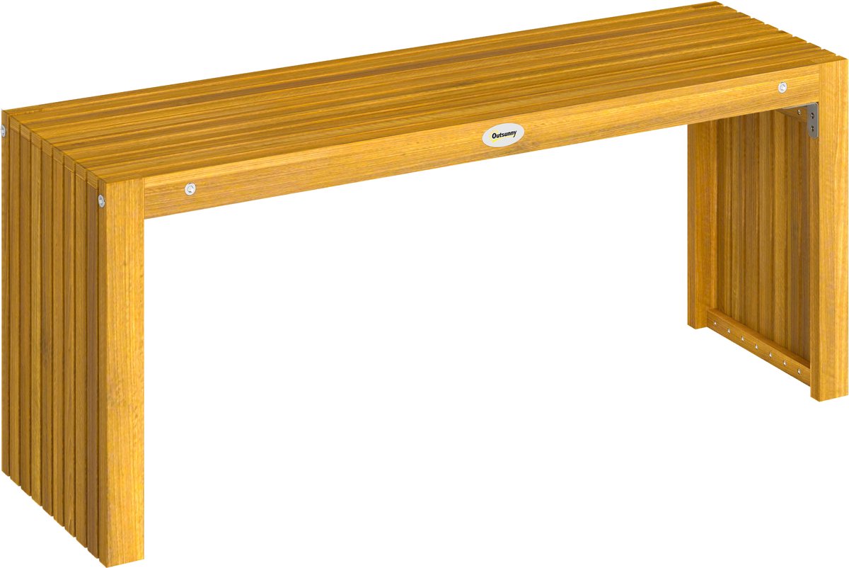 Acaciahout van Acaciahout, Openluchtbank zonder Rugleuning 2-zits met Zitting met Houtschijn, Draagkracht 240 kg, 110x30x45 cm, Natuurlijk Hout