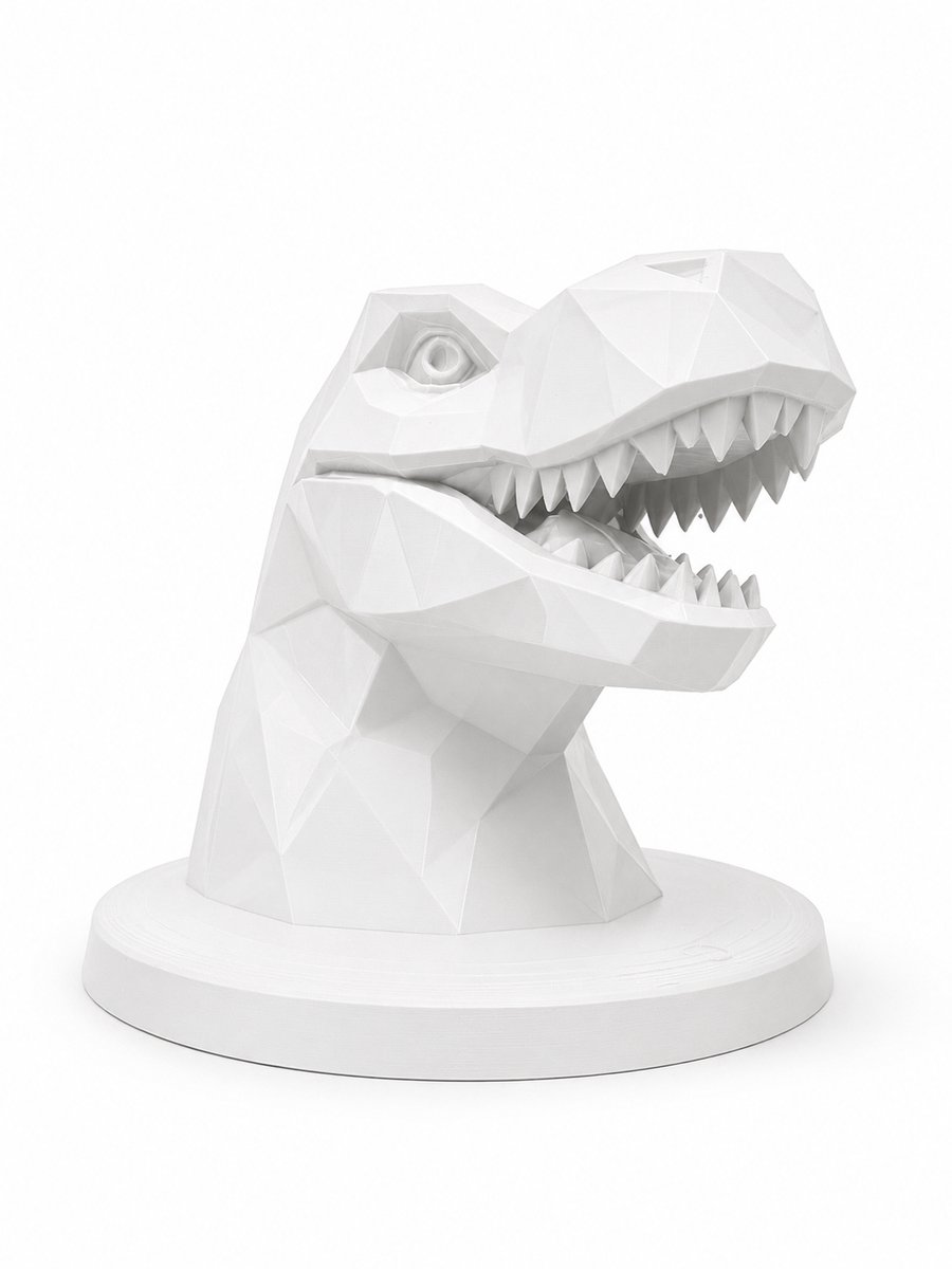 T-Rex Koptelefoonhouder – 3D Geprinte Dinosaurus Headset Stand – Wit – Gaming Bureau Accessoire – Koptelefoonstandaard