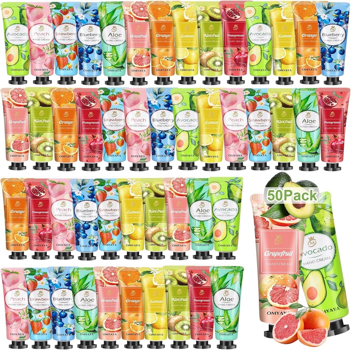 Natuurlijke Fruitgeur Mini Handcrème Set voor Vrouwen, Dagelijkse Hydratatie voor Droge Handen, Reisformaat Handlotion, Perfect als Cadeau