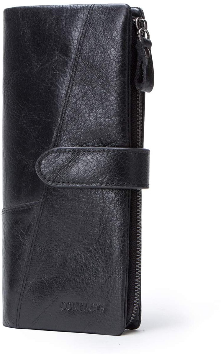 SolidKeus - Leren Checkbook Organizer met Rits voor Mannen