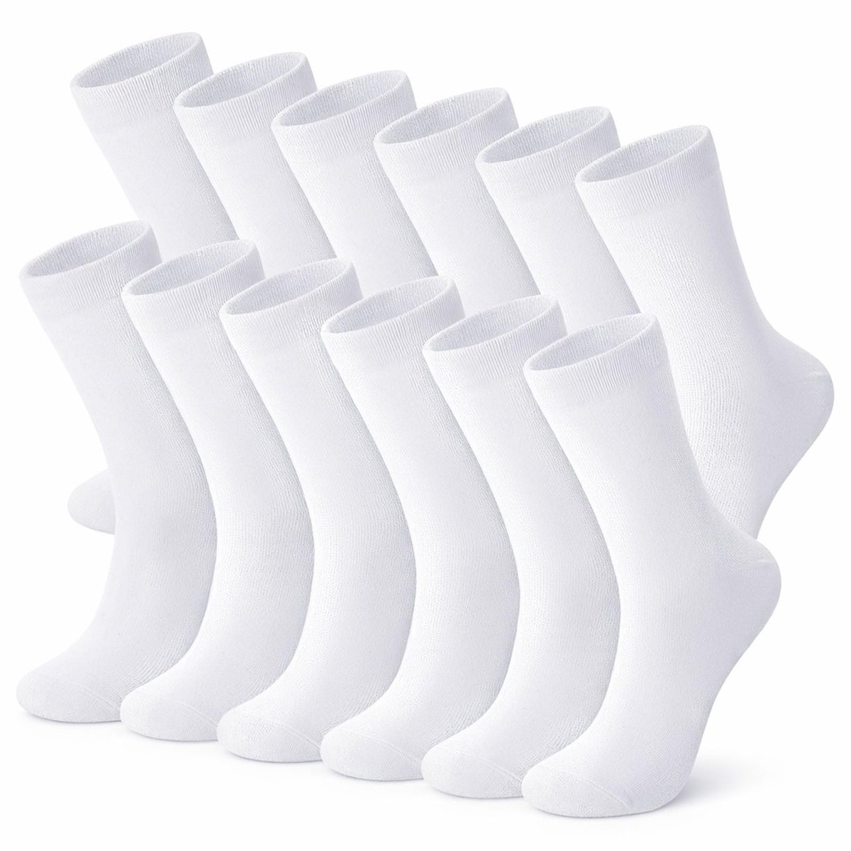 SolidKeus - Set van 6 Witte Zakdoeken voor Mannen met Comfortabele Tailleband