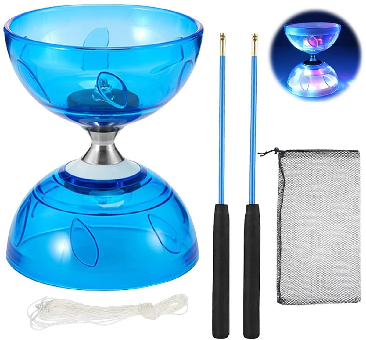 SolidKeus - Diabolo Jongleerset met LED en Ball Bearings