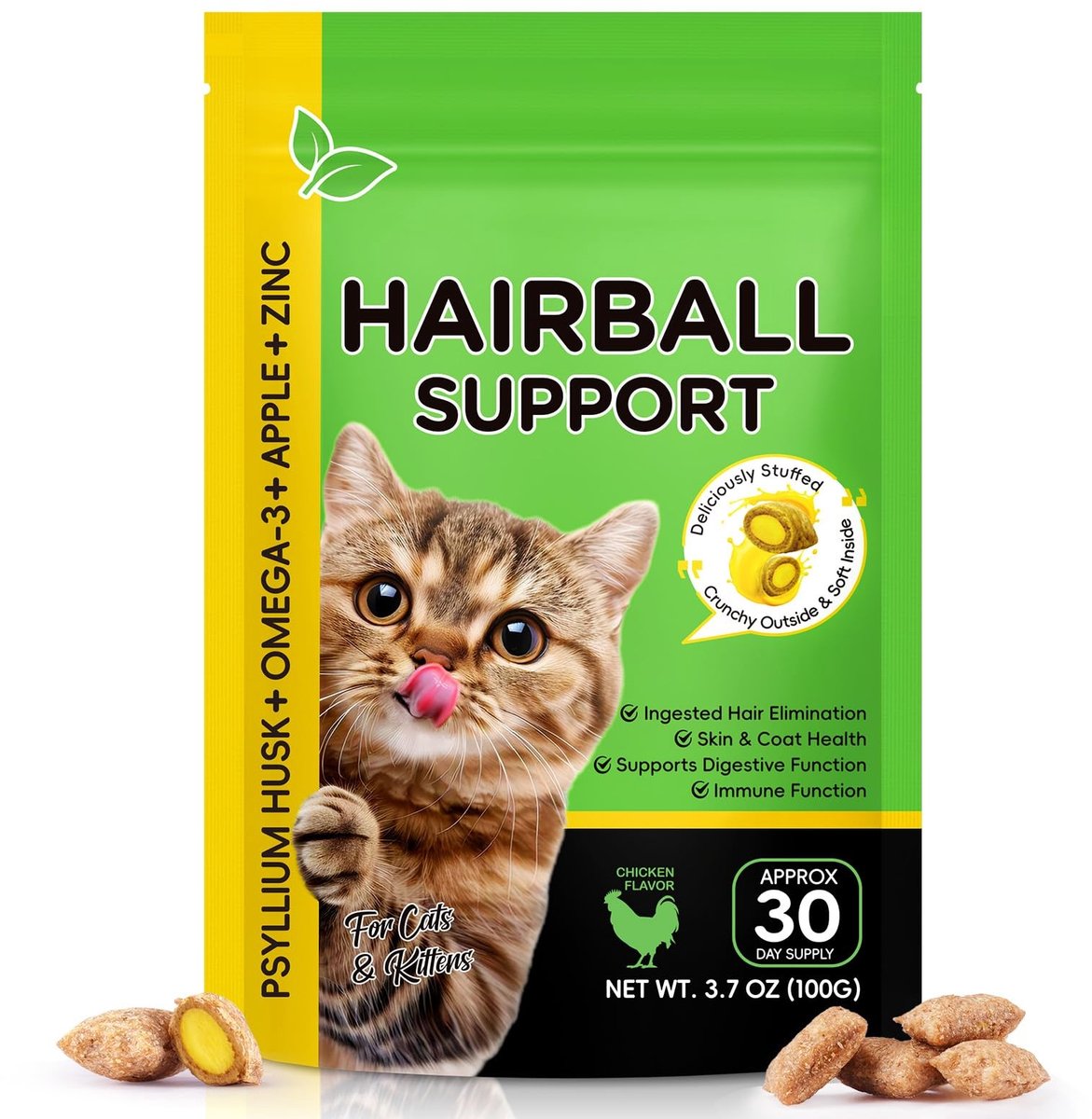 SolidKeus - Anti-Haarballen Kat Natuurlijke Verzorging met Kip Smaak