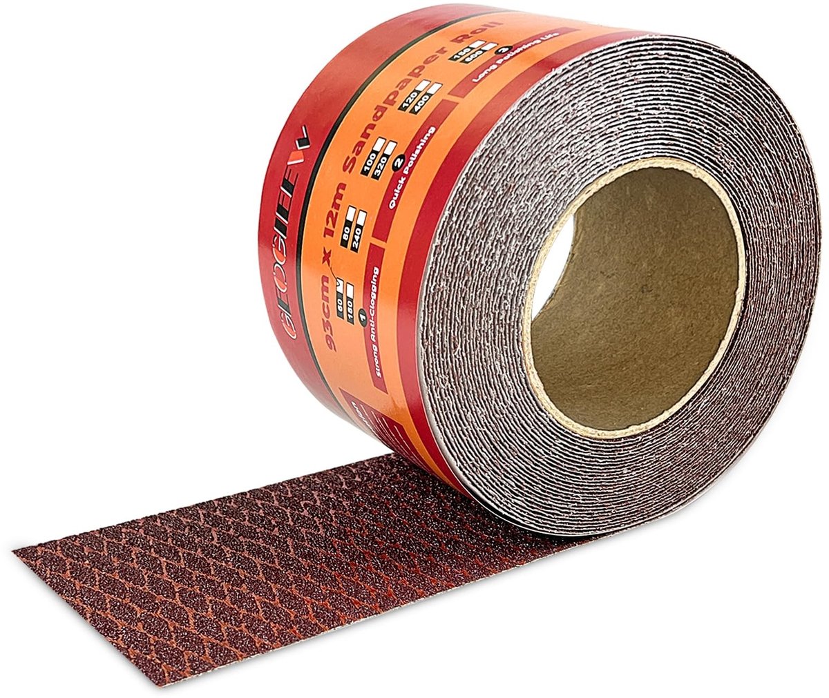 SolidKeus - Schuurpapier Rol 93mm x 10m voor Hout, Metaal en Plastic