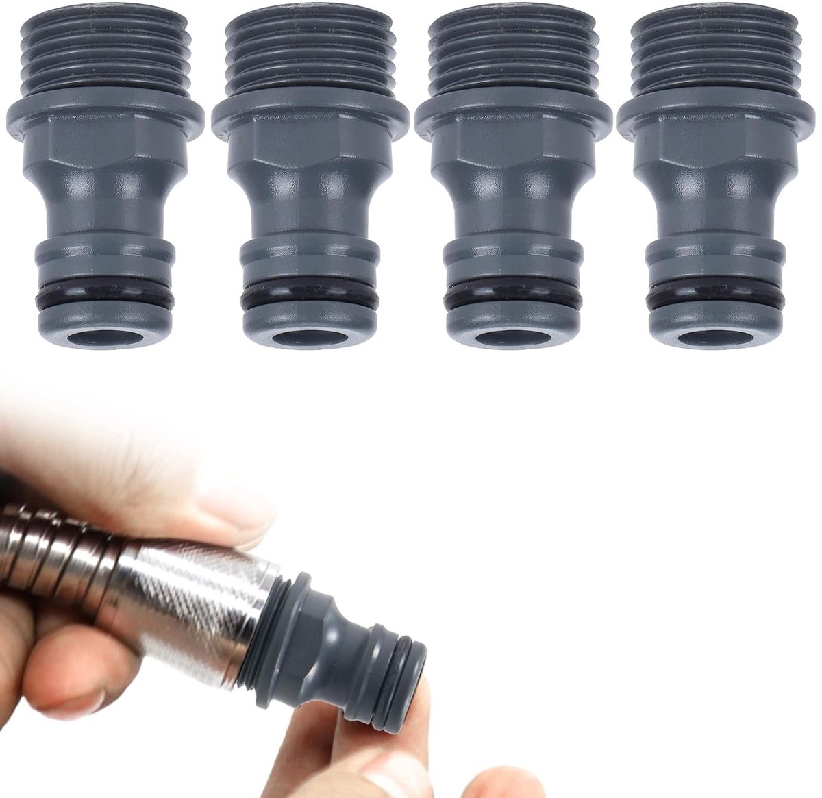 SolidKeus - Set van 4 Tuinslangverbinders met G1/2 Buitendraad