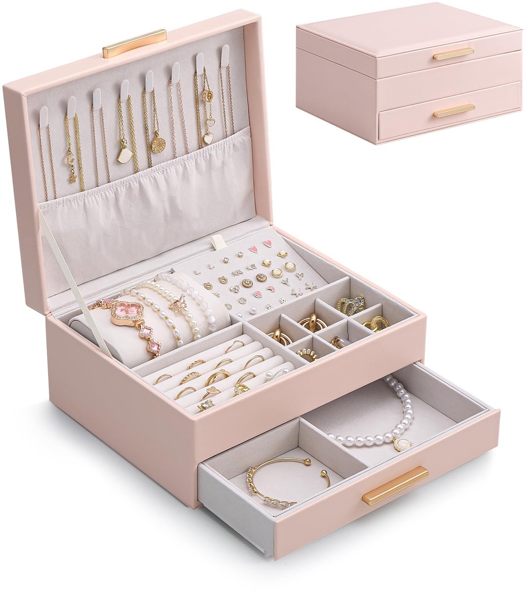 SolidKeus - 2-Laags Sieraden Doos voor Organisatie