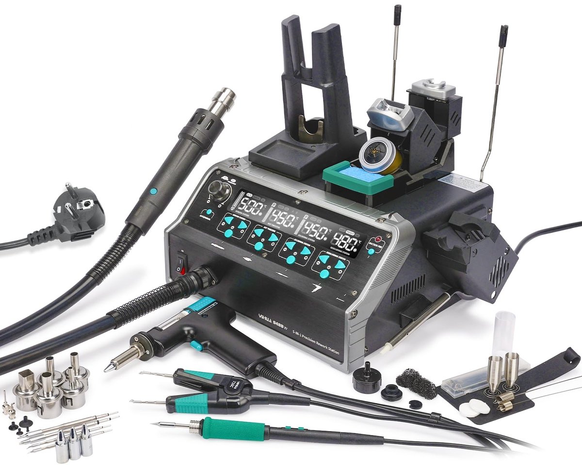 SolidKeus - 5-in-1 Micro Soldeerstation met Hot Air Rework en Desoldering