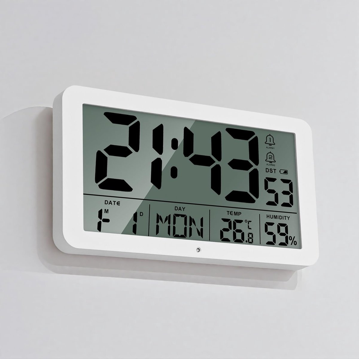 SolidKeus - Digitale Wandklok met Datum, Temperatuur en Alarmfunctie
