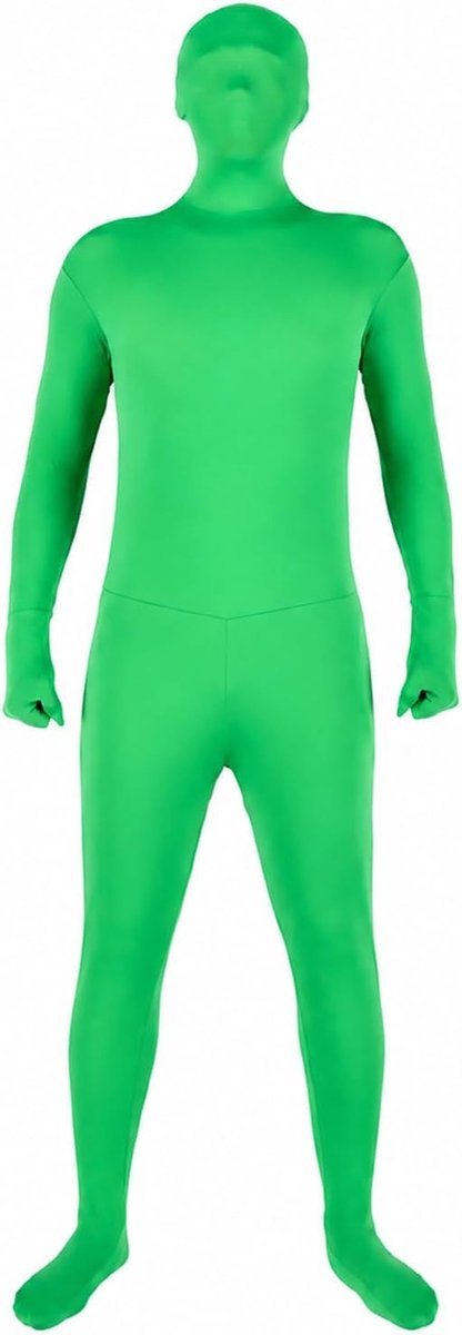 Unisex Stretch Kostuum in Chromakey Groen voor Foto's, Video's, Special Effects, Cosplay en Festivals
