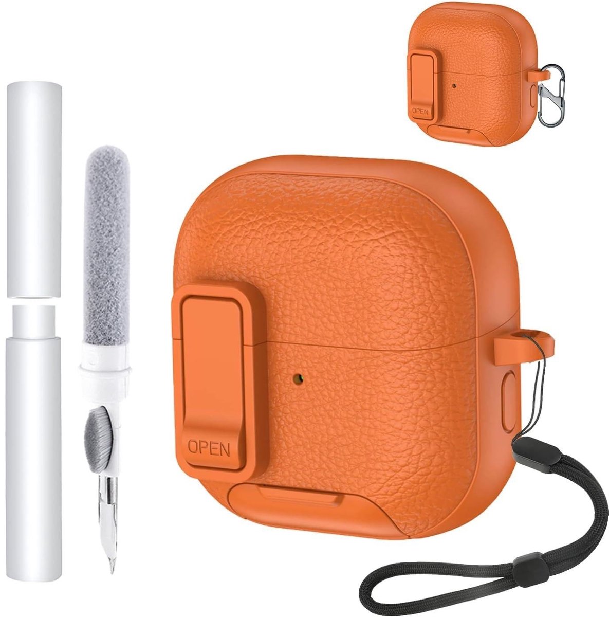 SolidKeus - Beschermhoes voor Huawei FreeClip 2 Oordopjes met Lanyard