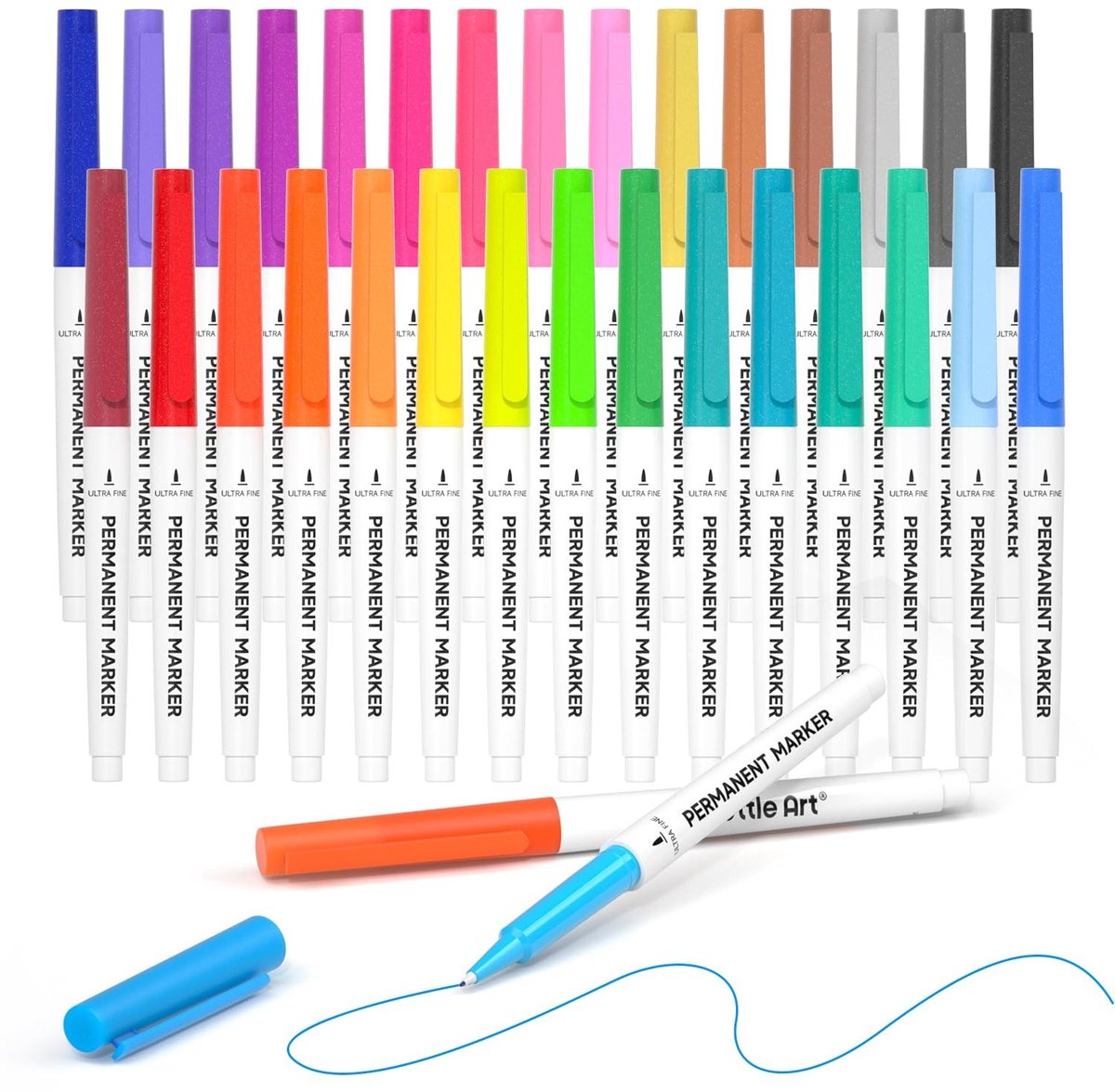 SolidKeus - 30 Kleurige Ultra Fijne Permanente Markers voor Diverse Oppervlakken