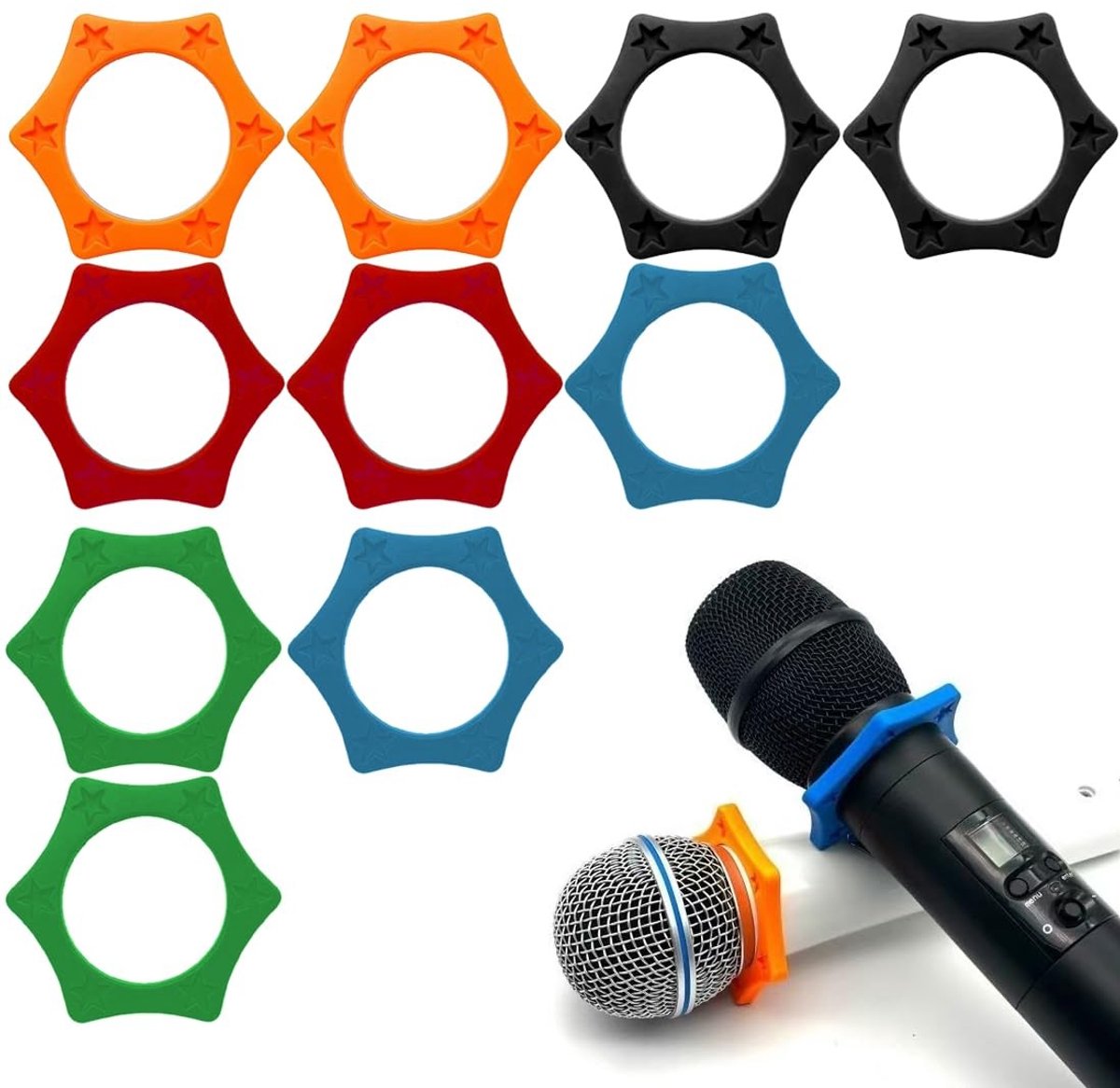 SolidKeus - Set van 10 Antislip Siliconen Ringen voor Microfoons