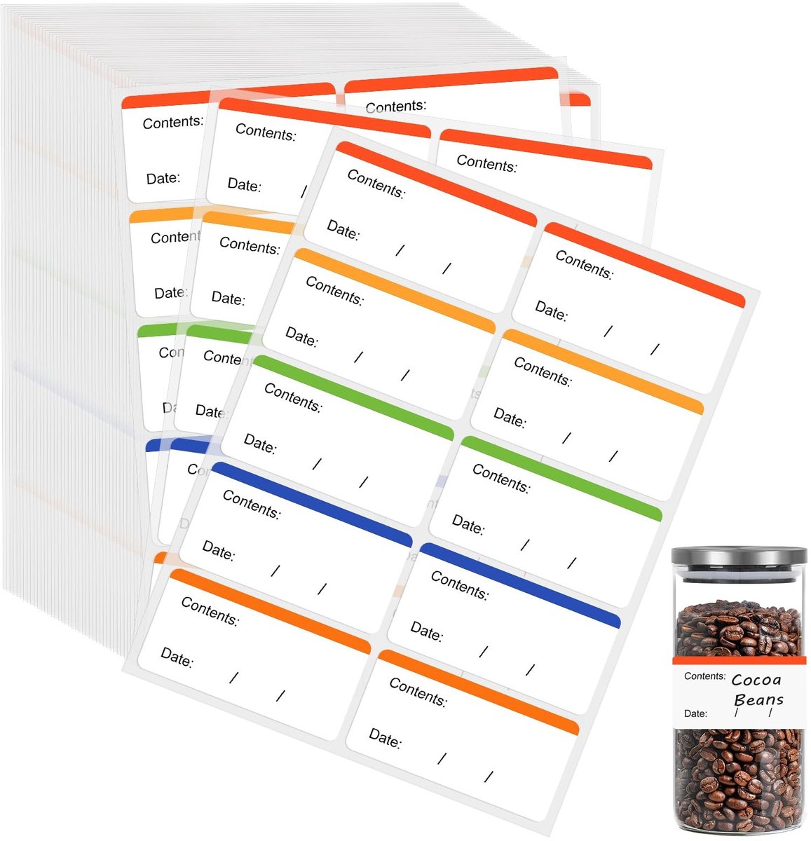 SolidKeus - 600 Verwijderbare Vrijblijvende Labels voor Vriezer, Kleurrijk en Duurzaam