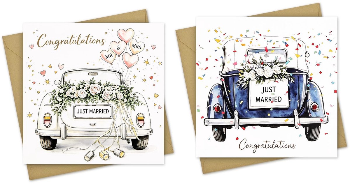 SolidKeus - Bruiloft Kaart Felicitatie met Retro Illustratie in Wit en Zwart