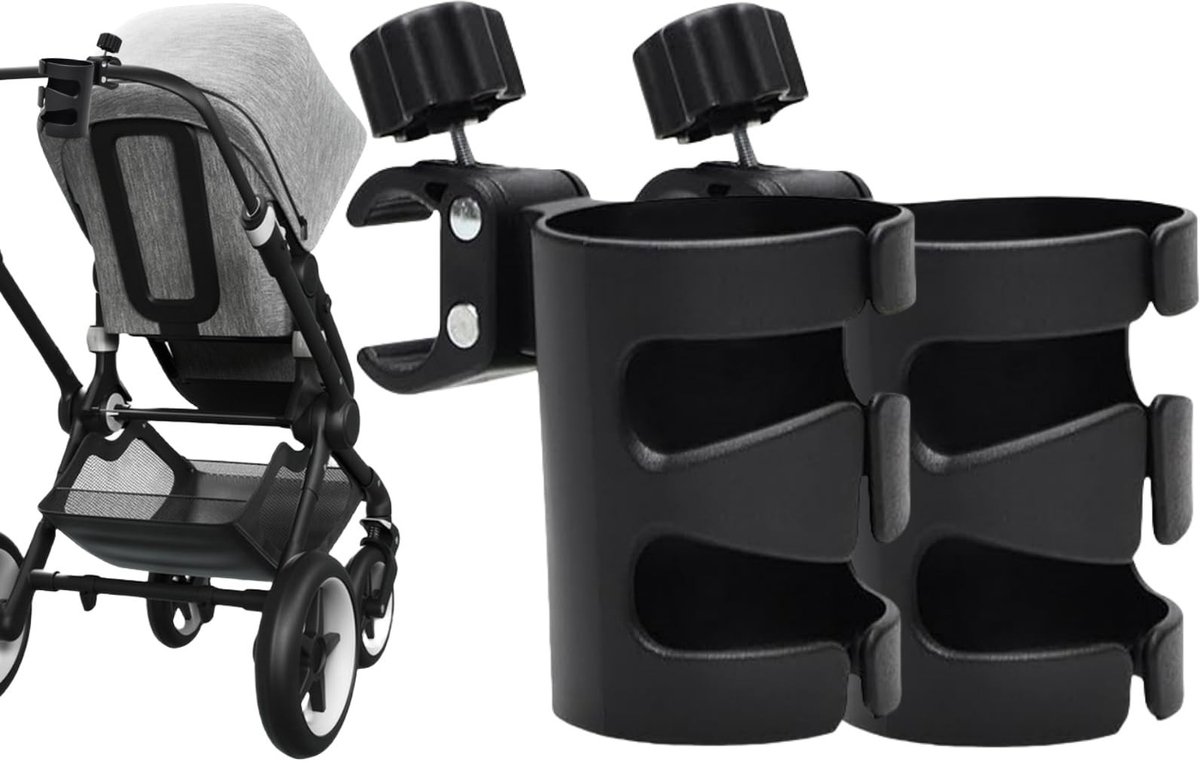 SolidKeus - Set van 2 Universele Drankhouders voor Kinderwagens