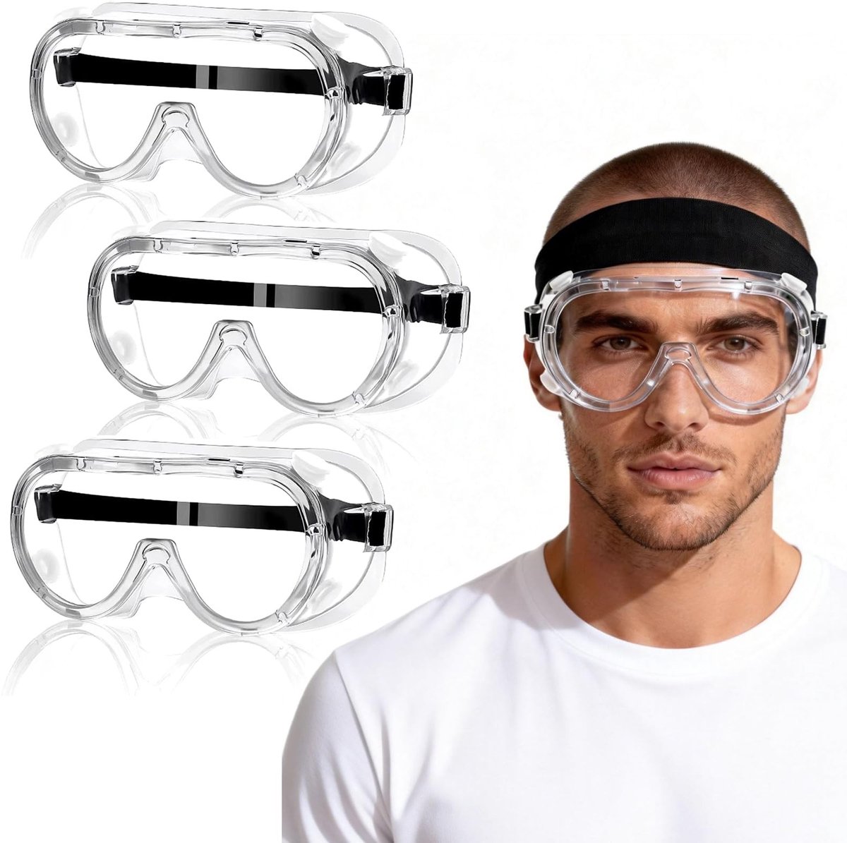 SolidKeus - Set van 3 Veiligheidsbrillen met Antikras Coating