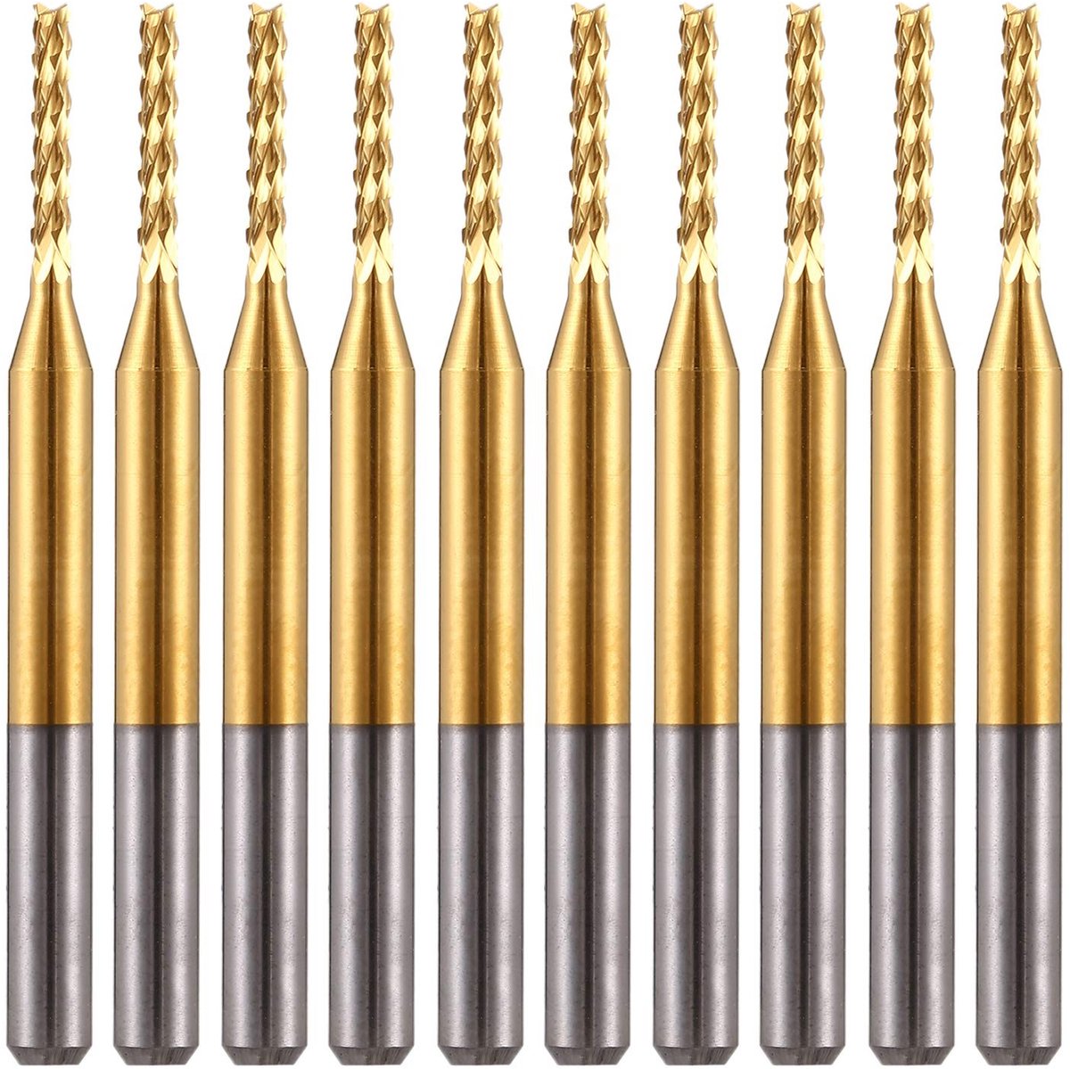 Carbide Freesbits Set van 10 voor CNC en PCB Router - 1.5mm Endmills voor Precisie Bewerking en Houtbewerking