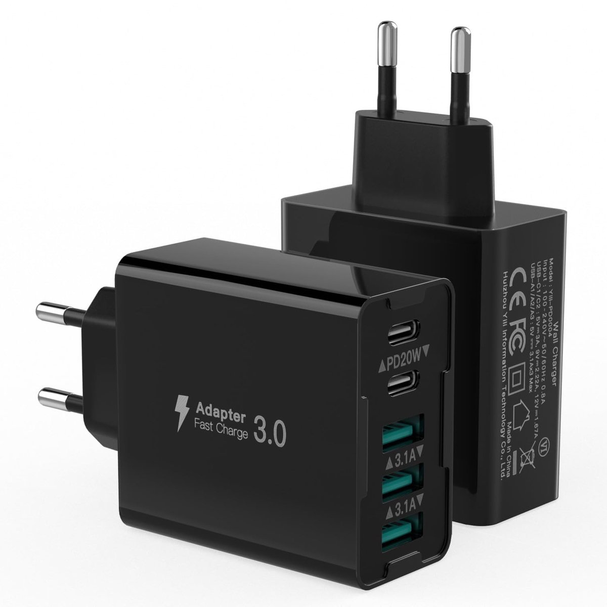 SolidKeus - USB C Snellader 50W met 5 Poorten
