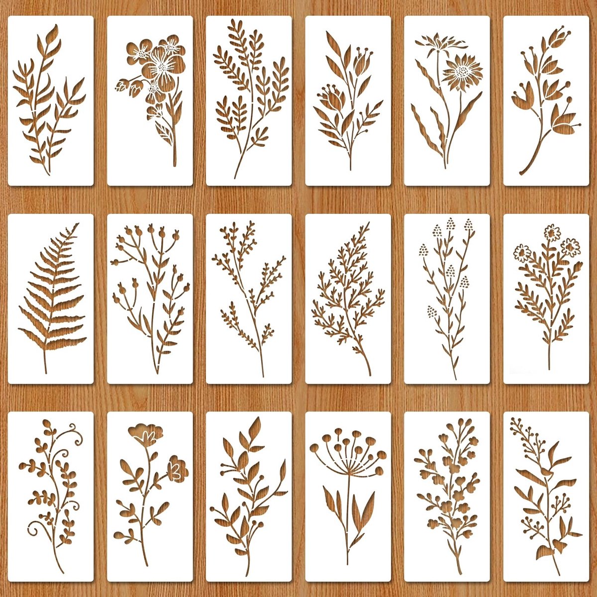 SolidKeus - Set van 18 Houten Schablonen voor Creatieve Projecten