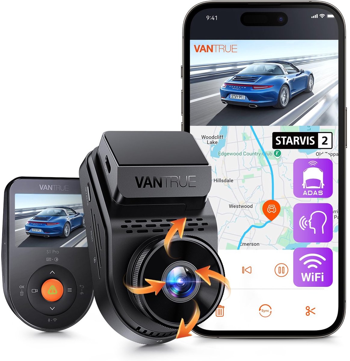 SolidKeus - 2.5K Verborgen Dashcam met Nachtzicht en GPS