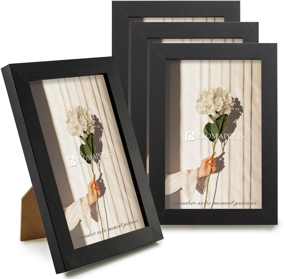SolidKeus - Set van 4 Kleine Fotolijsten van MDF in Zwart