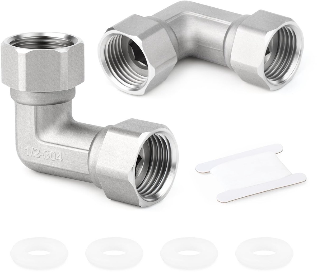 SolidKeus - 2 Stuks 1/2" Vrouwelijke BSP Pijp Fittingen van RVS 304