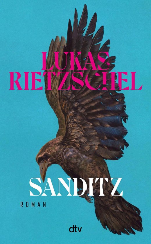 Couverture du livre 'Sanditz' avec un corbeau et le texte 'LUKAS RIETZSCHEL SANDITZ ROMAN dtv'