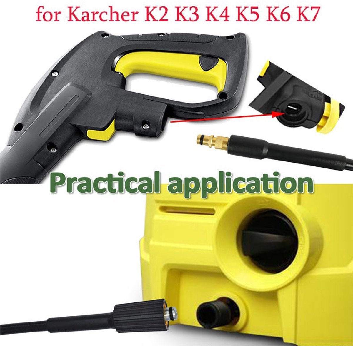 Geschikt voor Karcher k2-k7 Hogedrukreinigerslang, autowasslang van PVC en rubber, hogedruk waterslang, flexibele slang-6M – foto 4