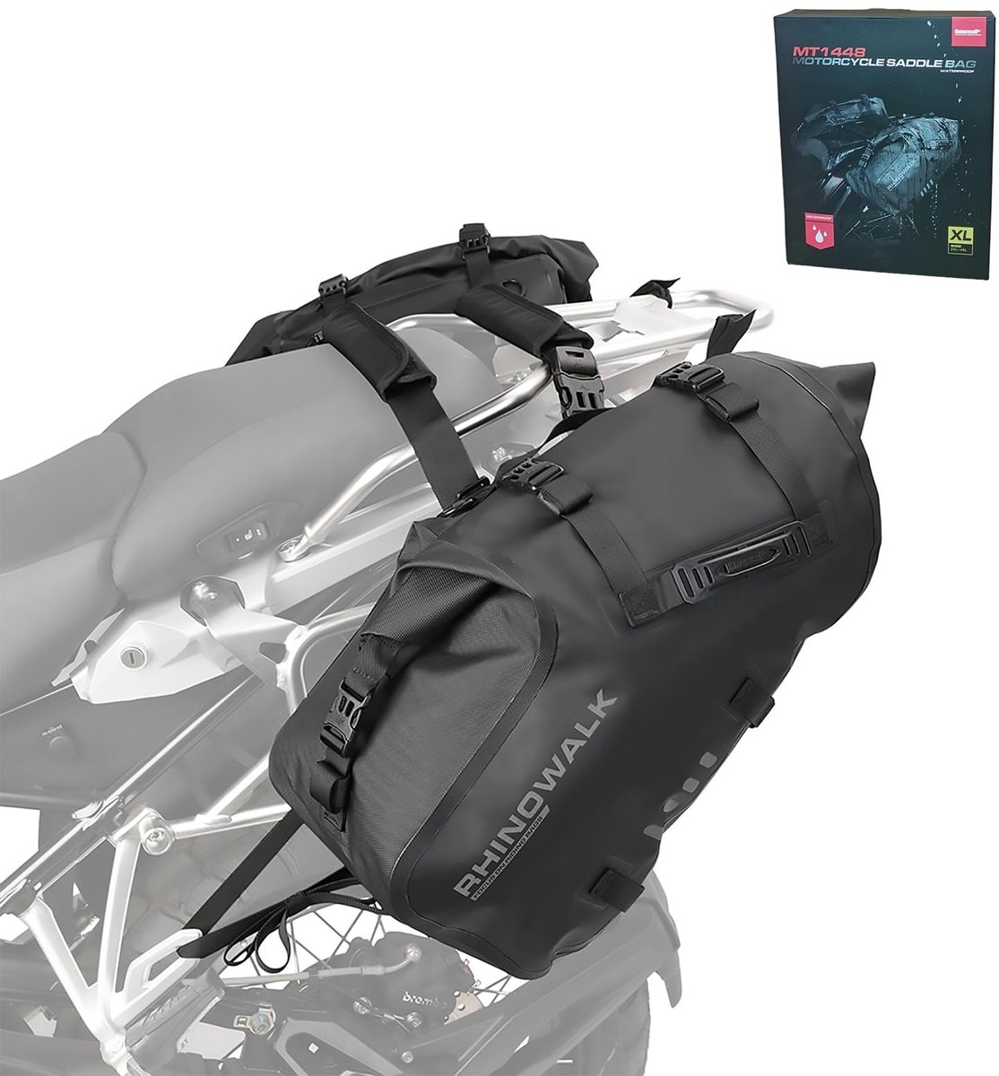 SolidKeus - Waterdichte Motor Achtertas met Roll Sluiting, 48L