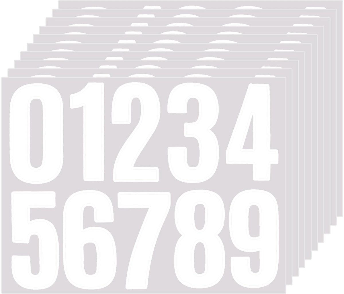 SolidKeus - 10 Stuks Zelfklevende Huisnummer Stickers, Weerbestendig