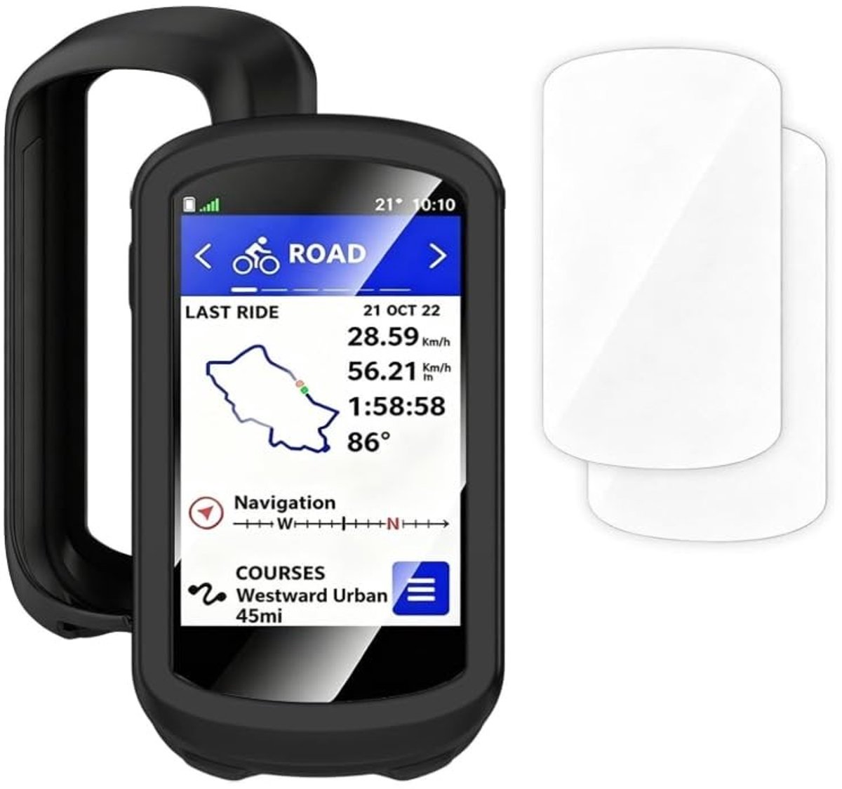 SolidKeus - Siliconen Hoes voor GPS met Displaybeschermfolie