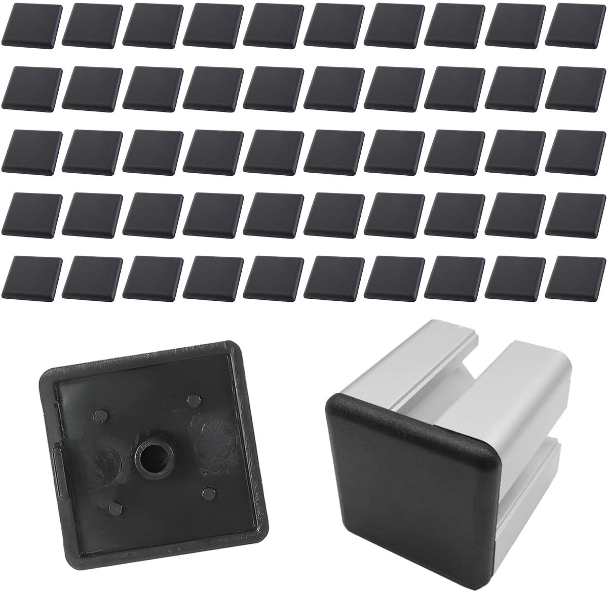 SolidKeus - 50 Stuks Einddoppen voor Aluminium Profielen 20x20