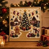 Casalora® Kit DIY de Peinture Diamant 3D de Noël – Père Noël / Sapin de Noël / Bonhomme de neige / Renne – Ensemble Diamond Painting avec Perles – Loisir Créatif pour Adultes & Débutants – Décoration Murale