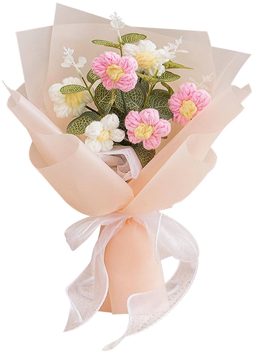 SolidKeus - Handgemaakt Boeket van Gehaakte Bloemen voor Decoratie