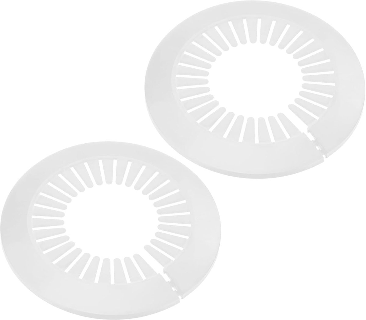 2-pack buisafdekking decoratie, pak voor 75 mm-100 mm buitendiameter flens waterpijp rozet waterpijp afvoerleiding afdekking voor radiatorpijp/waterafvoerbuis [wit]