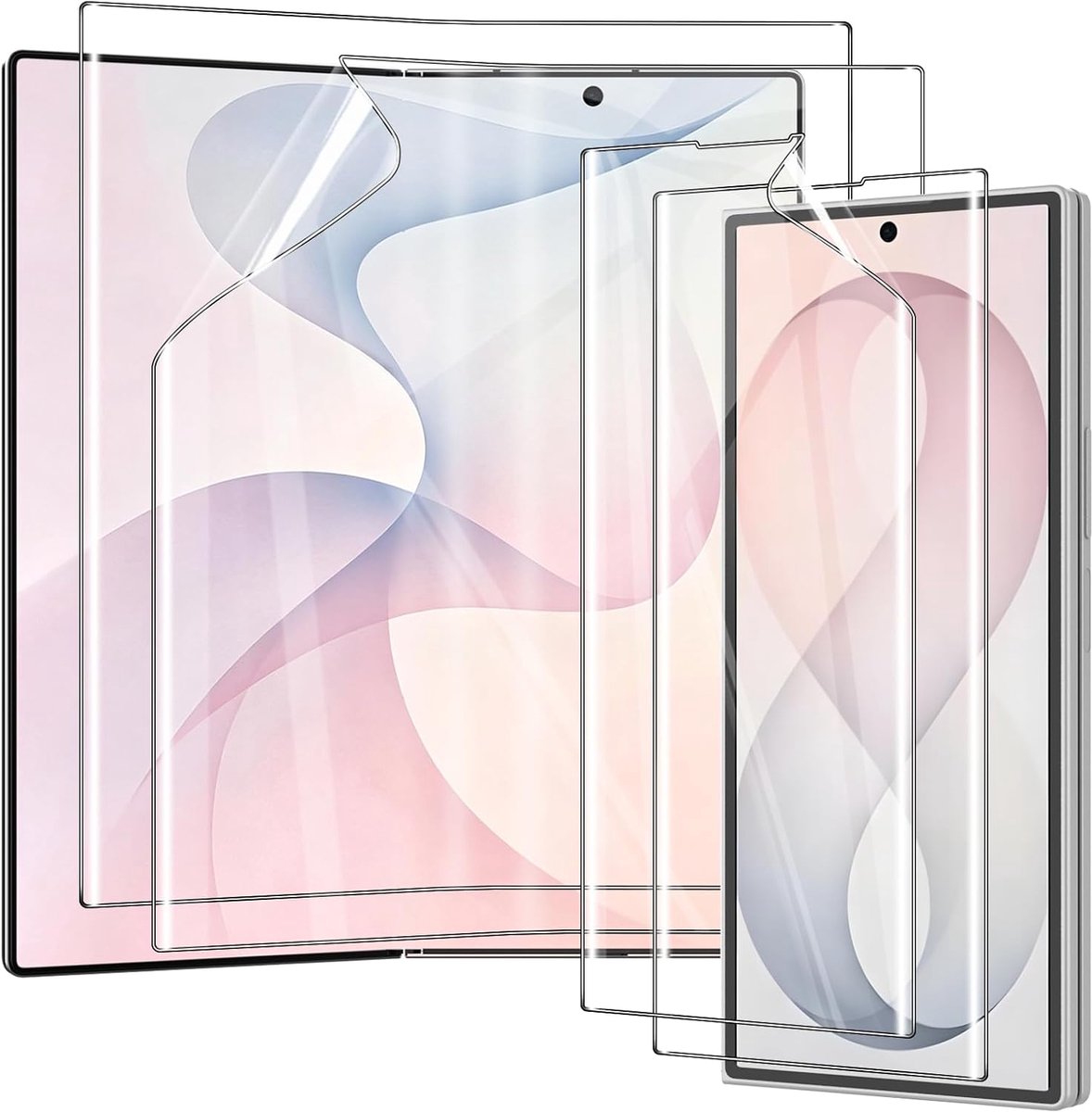 Displaybeschermfolie voor Samsung Galaxy Z Fold 8/Z Fold8 Ultra 5G, 9H, hardheid, vingerafdrukvrij, zonder luchtbellen, HD-folie, displaybeschermfolie voor Samsung Z Fold 8 Ultra, 2 + 2 stuks