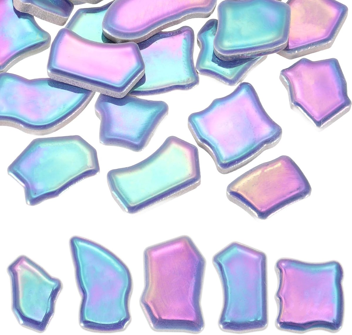 250 g/0,4 kg Onregelmatige Keramiek Mozaïek Tegels, 0.77"-1.5" Mozaïek Gebeitste Tegel Gebroken Porseleinen Stukken Stenen Bulk voor DIY Craft Maken Vazen Woondecoratie, Glanzend Donkerblauw