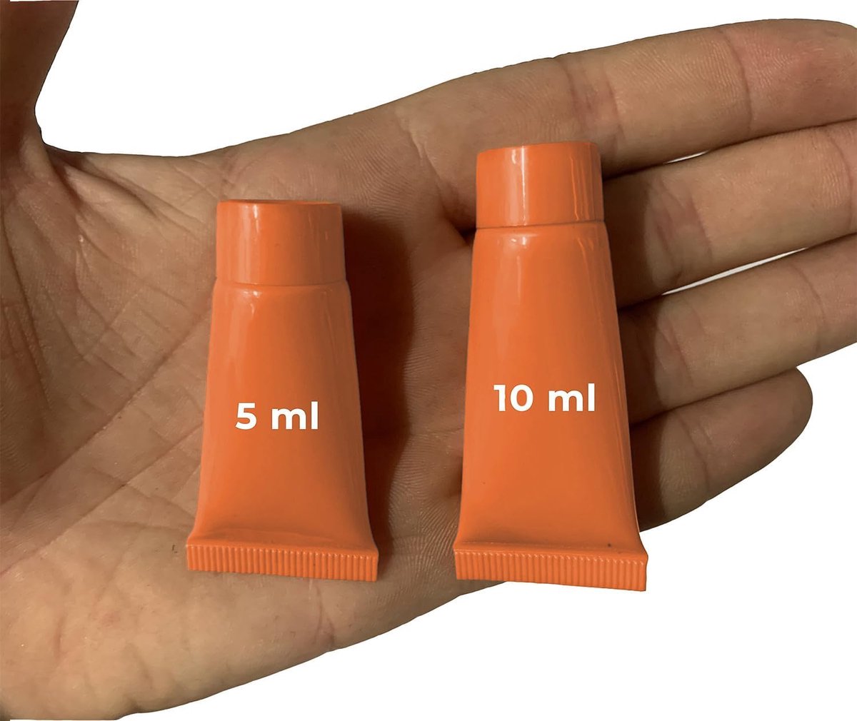 Set van 50 hervulbare, lege tubes (10 ml, oranje)