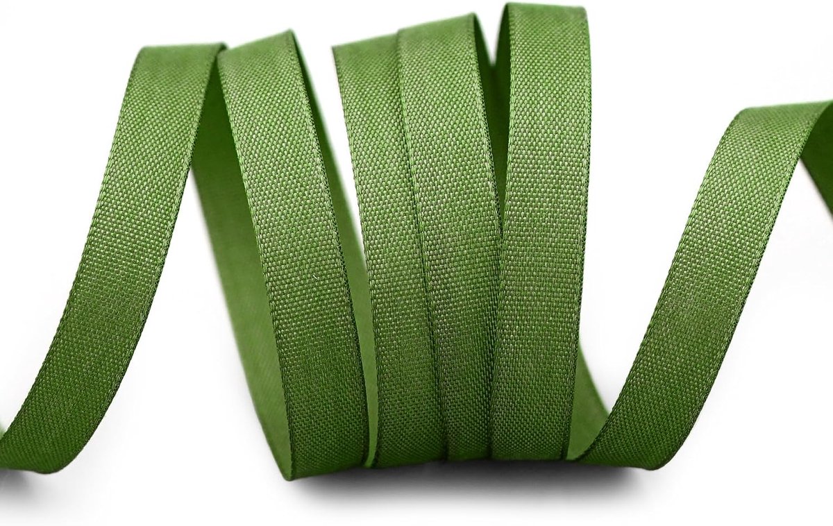 Lint, mat zonder draad, olijf, grasgroen, 621, groen, decoratielint met geweven rand, cadeaulint, stoffen lint, tafeldecoratie, bruiloft, Pasen, lint, visco, taftband, TAFT