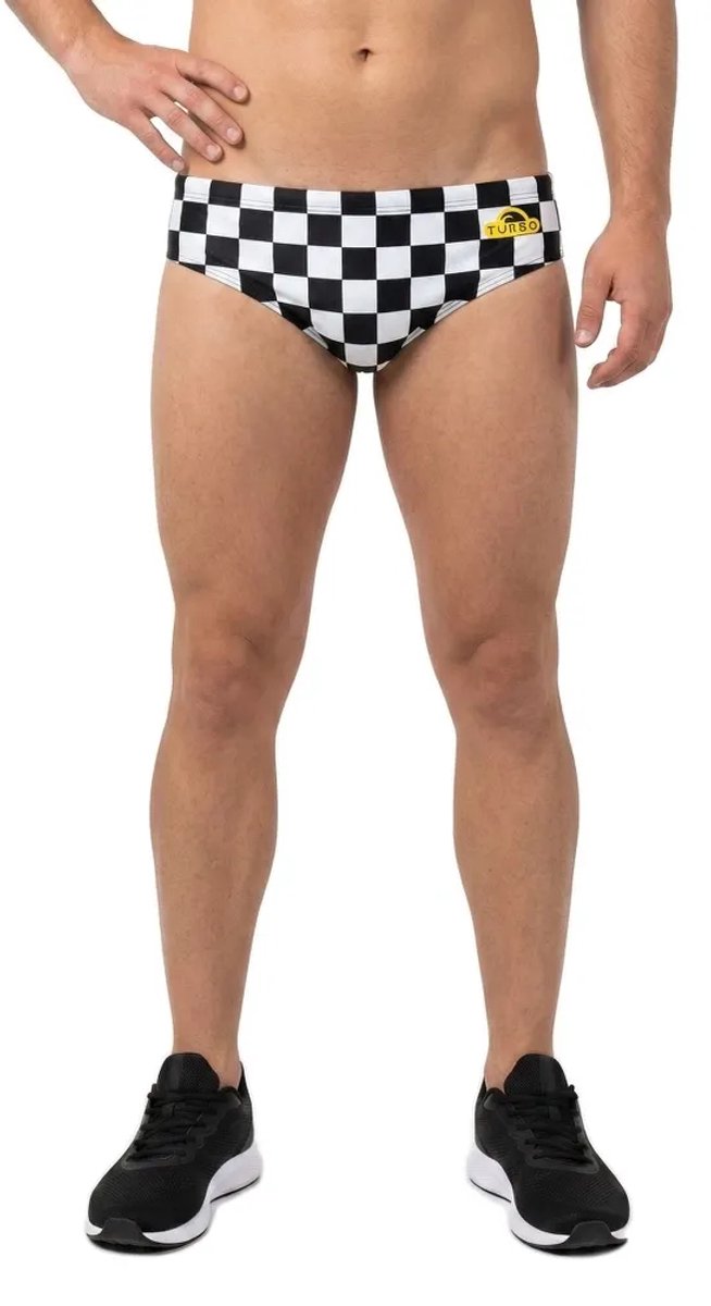 Turbo Squares Wp Zwemslip Wit,Zwart XL Man