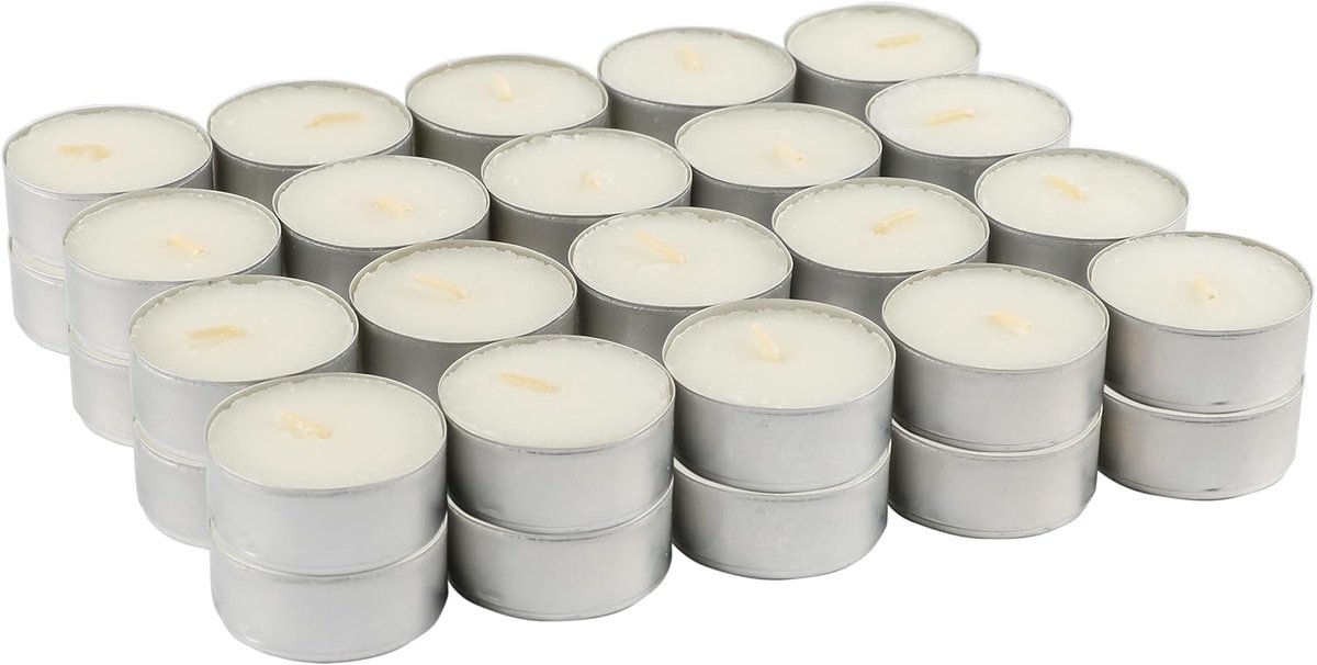 Verpakking met 40 geurende theelichtjes, brandduur 4,5 uur, ideaal voor aromatherapie, decoratie en ontspanning (kokosnootruimte)