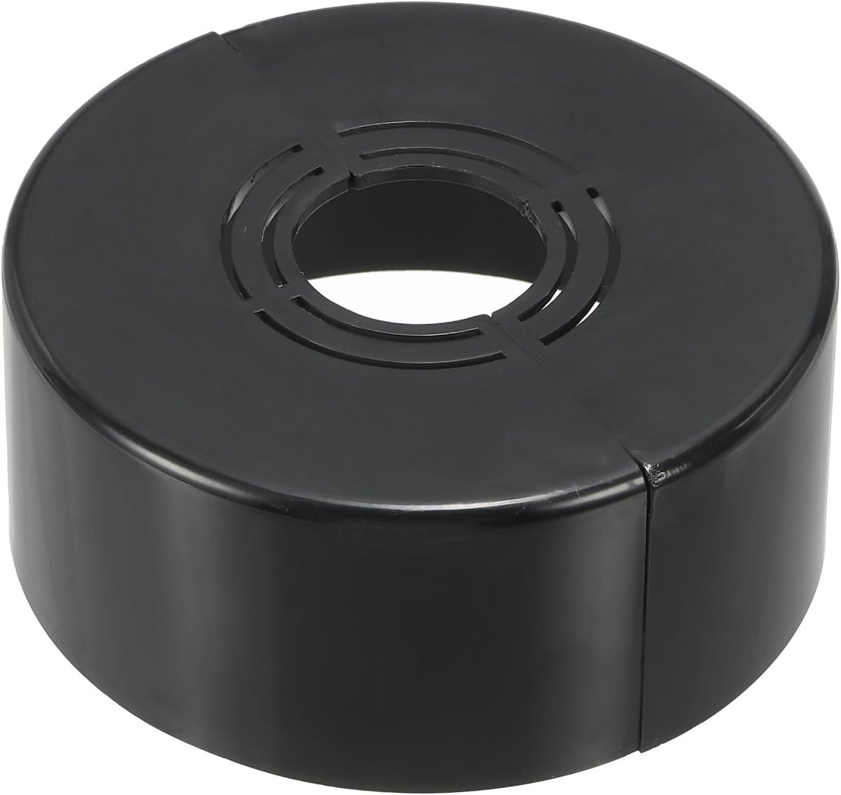 Muur Split Flens 0,8/1/1,3 Inch, 30 mm Dikke Snijbare ABS Ronde Escutcheon Plaat Deksel Gesp voor Waterpijp Kraan Decoratie, Zwart
