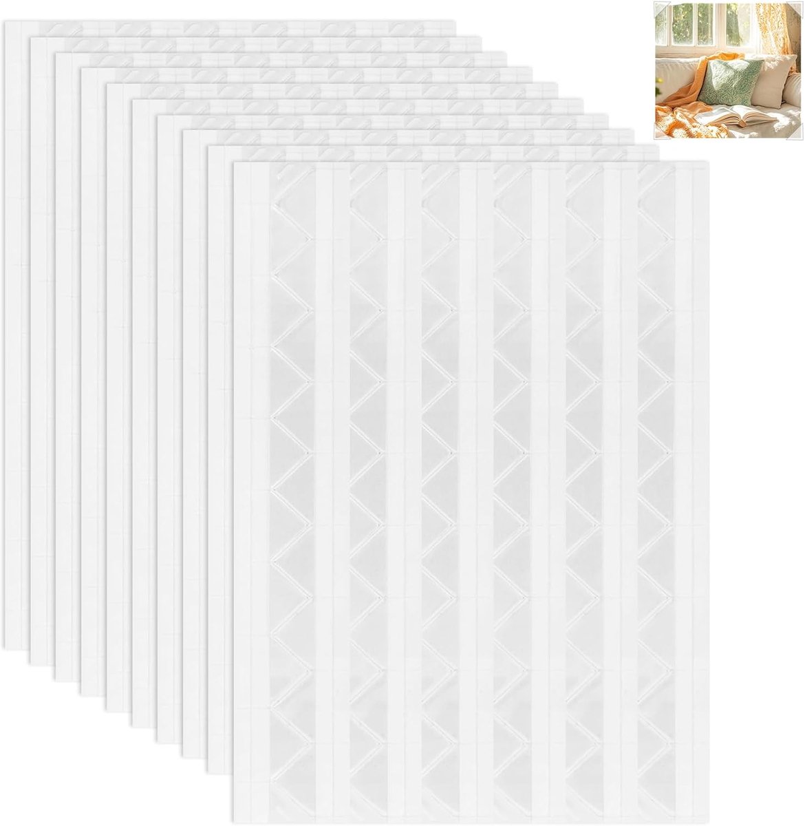 2448 stuks zelfklevende fotohoeken voor het inplakken van foto's, bewaren van albums, scrapbooking, doe-het-zelf handboeken, knutselen, randstickers (transparant)