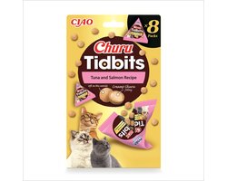 Inaba Ciao Churu Tidbits Brokjes Kattensnack Tonijn & Zalm 8x12g