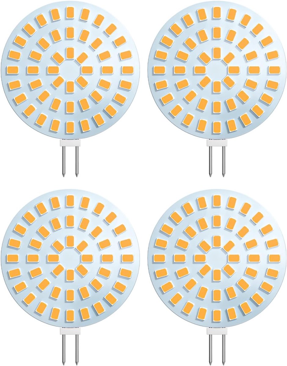 LED warm wit, 3W (equivalent aan 30W halogeen), G4 fitting, AC/DC 12V, 2700K, 48 SMD, 400LM, niet dimbaar, G4 LED-lamp voor onderkastverlichting, verpakking van 4